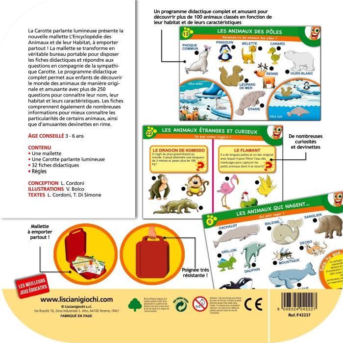 LISCIANI Carotina Valisette Les Animaux et Leur Habitat - Jeu Educatif