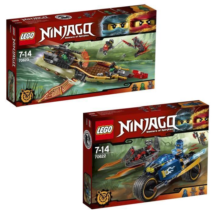 Pack LEGO Ninjago : L'Éclair du Désert (70622) + La Poursuite en Vol (70623) - 6 figurines