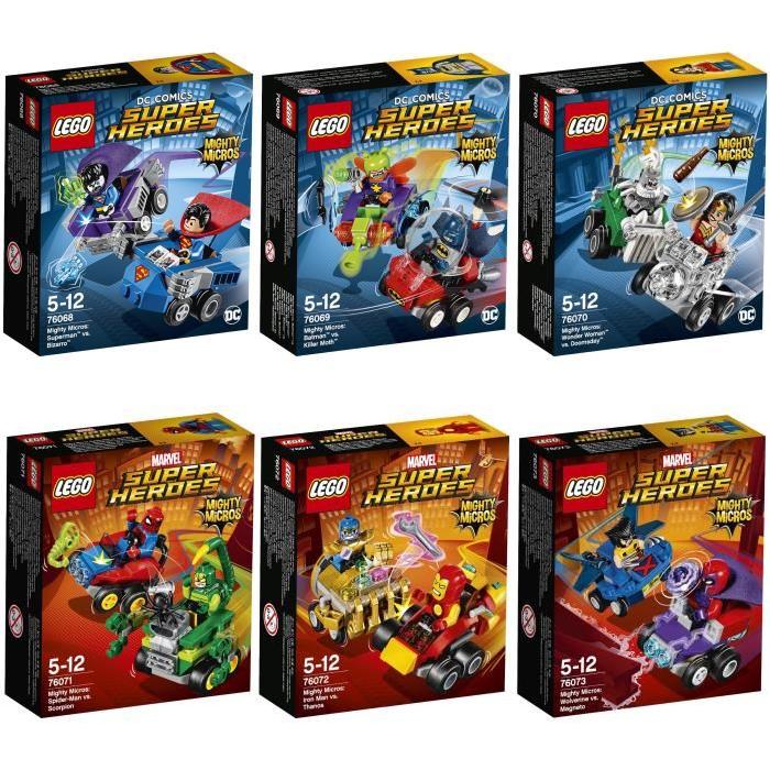 LEGO Super Heroes - 6 Mighty Micros (DC Comics + Marvel - 12 figurines)