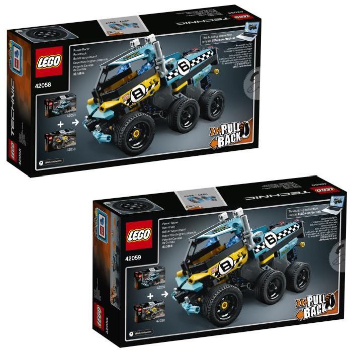 Pack LEGO Technic Power Racer 42058 + 42059