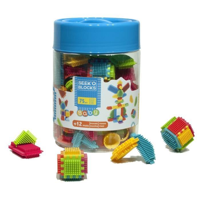 SEEK'O BLOCKS Jeu de construction - Baril Bleu 75 Pieces