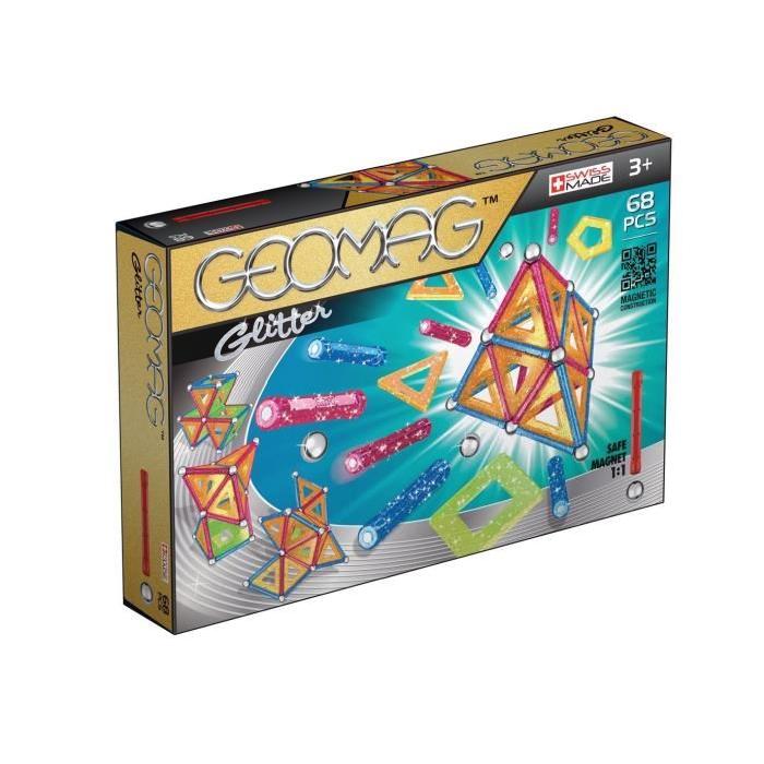 GEOMAG GLITTER Jeu de Construction Magnétique 68pcs