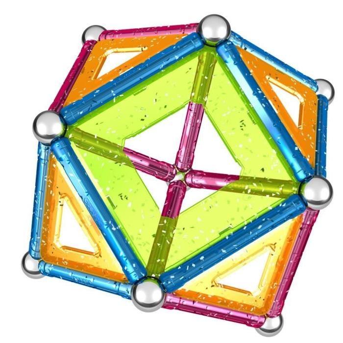 GEOMAG GLITTER Jeu de Construction Magnétique 68pcs