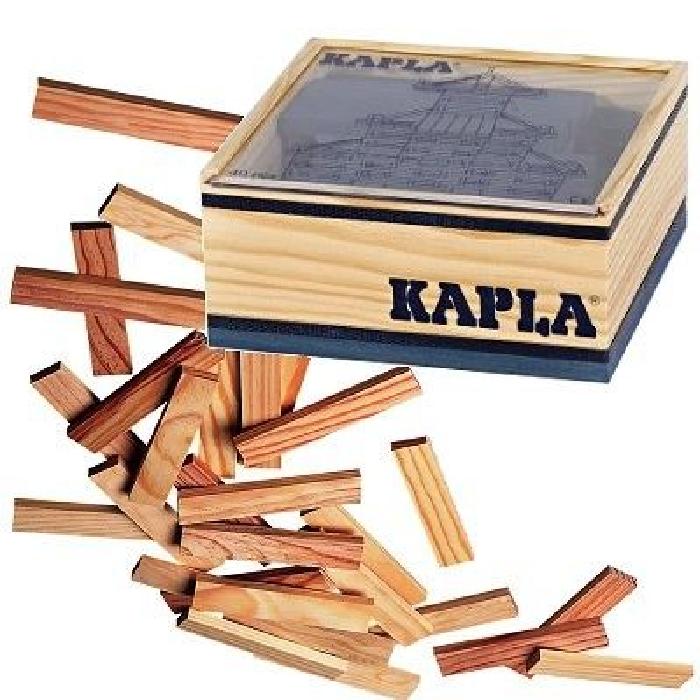 KAPLA Coffret Bois 40 Planchettes - Bleu Foncé