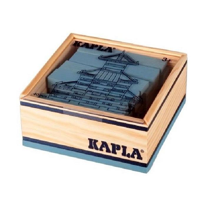 KAPLA Coffret Bois 40 Planchettes - Bleu Clair