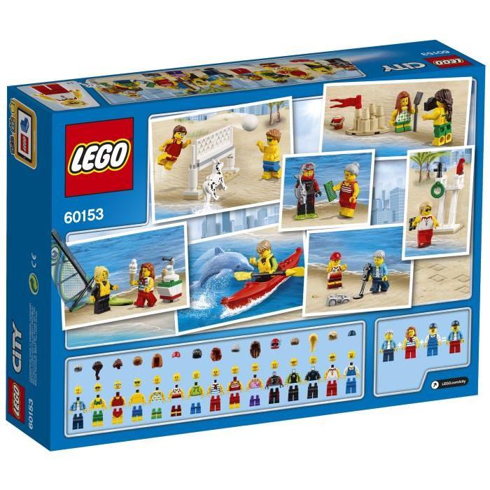 LEGO City 60153 Ensemble de Figurines de la plage